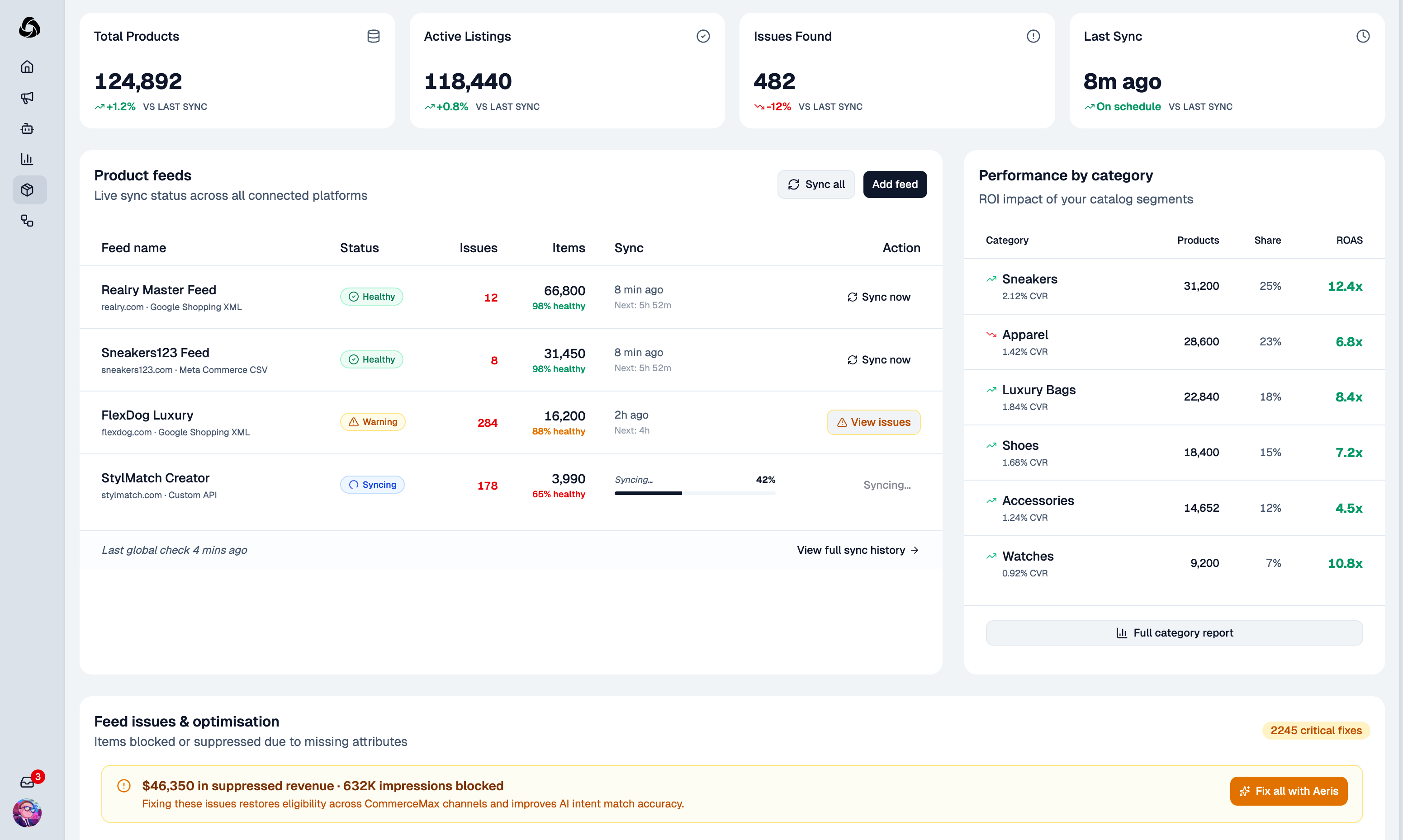 CommerceBase catalog and product feed management